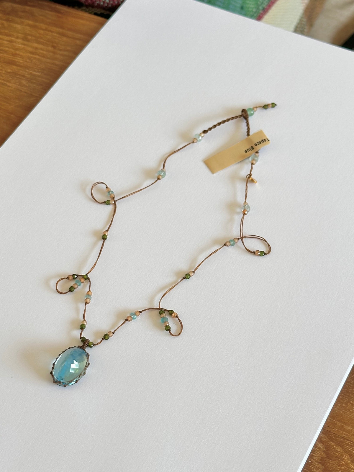Collier Court Tibétain Topaze Bleue (Rare) - Sharing