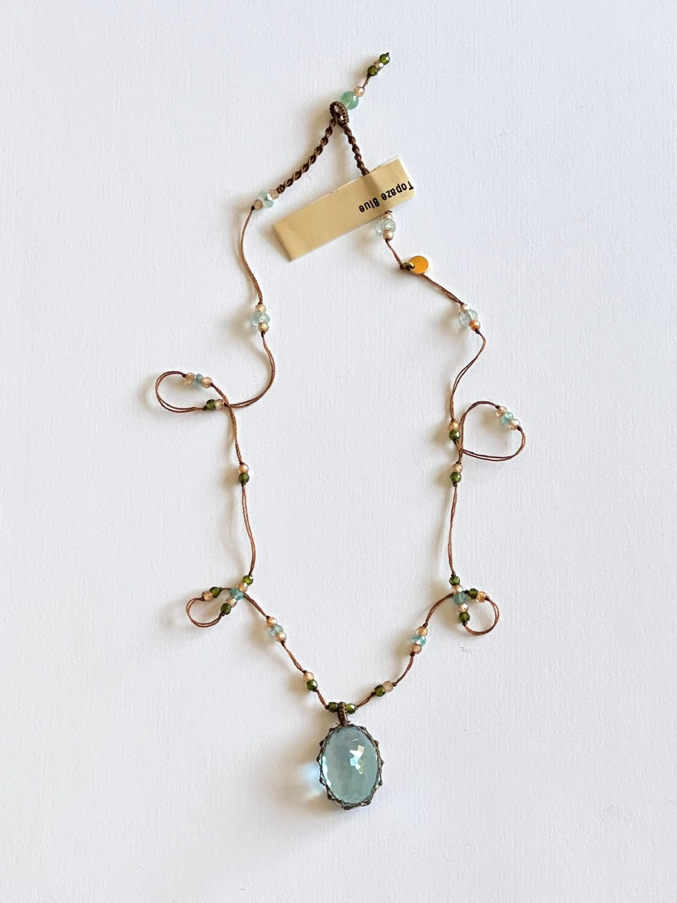 Collier Court Tibétain Topaze Bleue (Rare) - Sharing