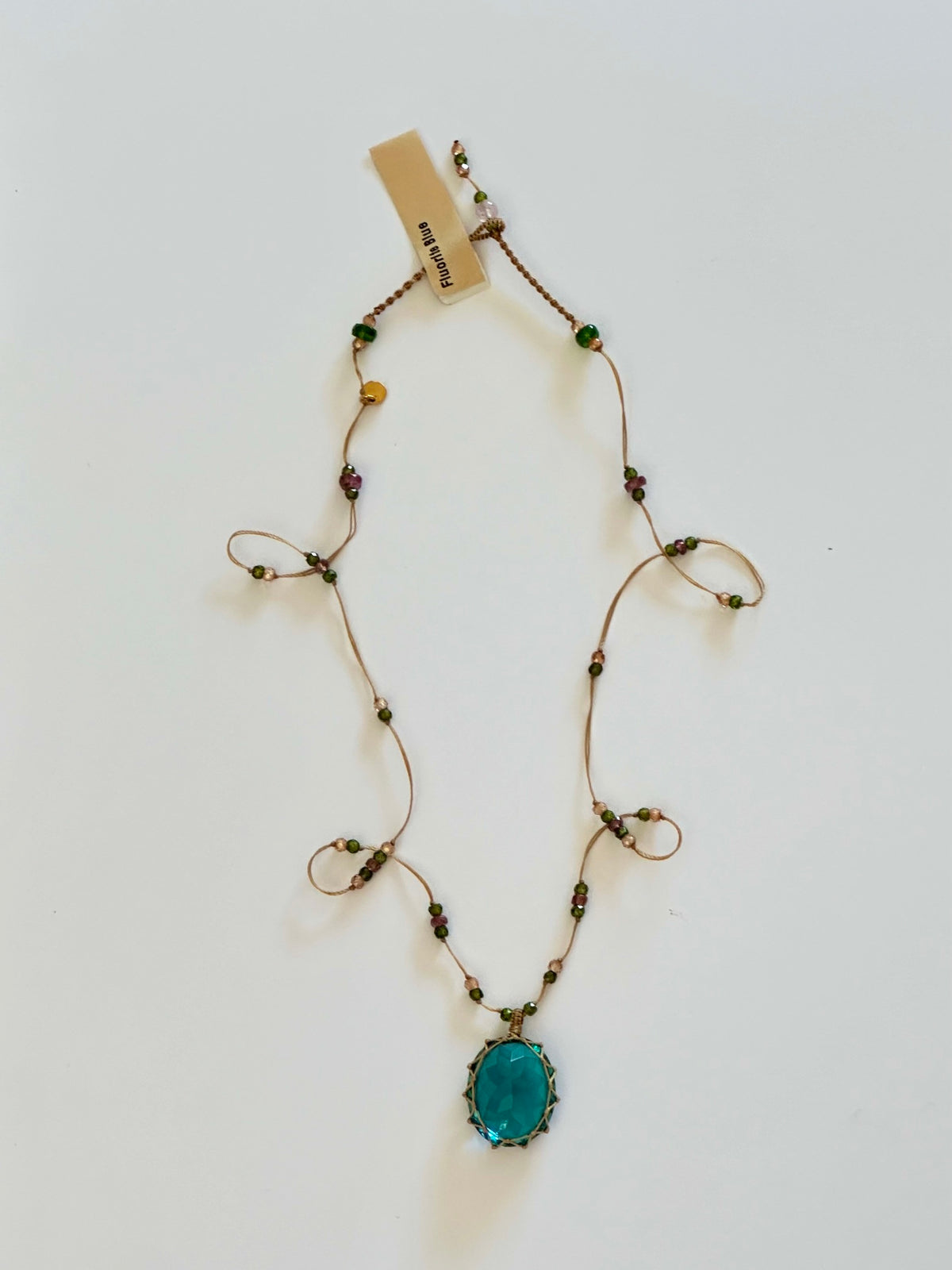 Collier Court Tibétain Fluorite Bleue 2 (Rare) - Sharing