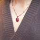 Collier Court Tibétain Rubis - Sharing