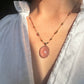 Collier Court Tibétain Strawberry Quartz Rose - Sharing
