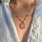 Collier Court Tibétain Strawberry Quartz Rose - Sharing