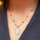Collier Court Tibétain Rainbow Moonstone (Rare) - Sharing