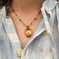 Collier Court Tibétain Citrine Fil Brun - Sharing