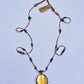 Collier Court Tibétain Citrine Fil Brun - Sharing