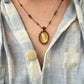 Collier Court Tibétain Lemon Quartz Fil Brun - Sharing