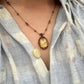 Collier Court Tibétain Lemon Quartz Fil Brun - Sharing