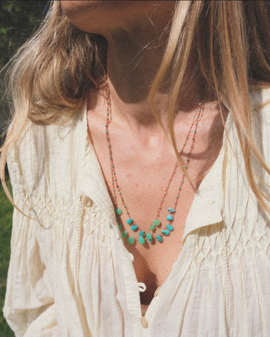 Collier 9 Gouttes Turquoises - Ivarene