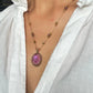 Collier Court Tibétain Améthyste Violette Fil Doré 2 - Sharing