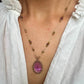 Collier Court Tibétain Améthyste Violette Fil Doré 2 - Sharing