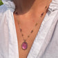 Collier Court Tibétain Améthyste Violette Fil Doré 2 - Sharing