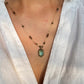 Collier Court Tibétain Ancient Roman Glass Fil Doré (Rare) - Sharing
