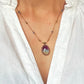 Collier Court Tibétain Fluorite Rainbow (Rare) - Sharing