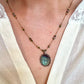 Collier Court Tibétain Fluorite Bleue Fil Brun (Rare) - Sharing