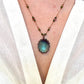Collier Court Tibétain Fluorite Bleue Fil Brun (Rare) - Sharing