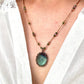 Collier Court Tibétain Fluorite Bleue Fil Brun (Rare) - Sharing
