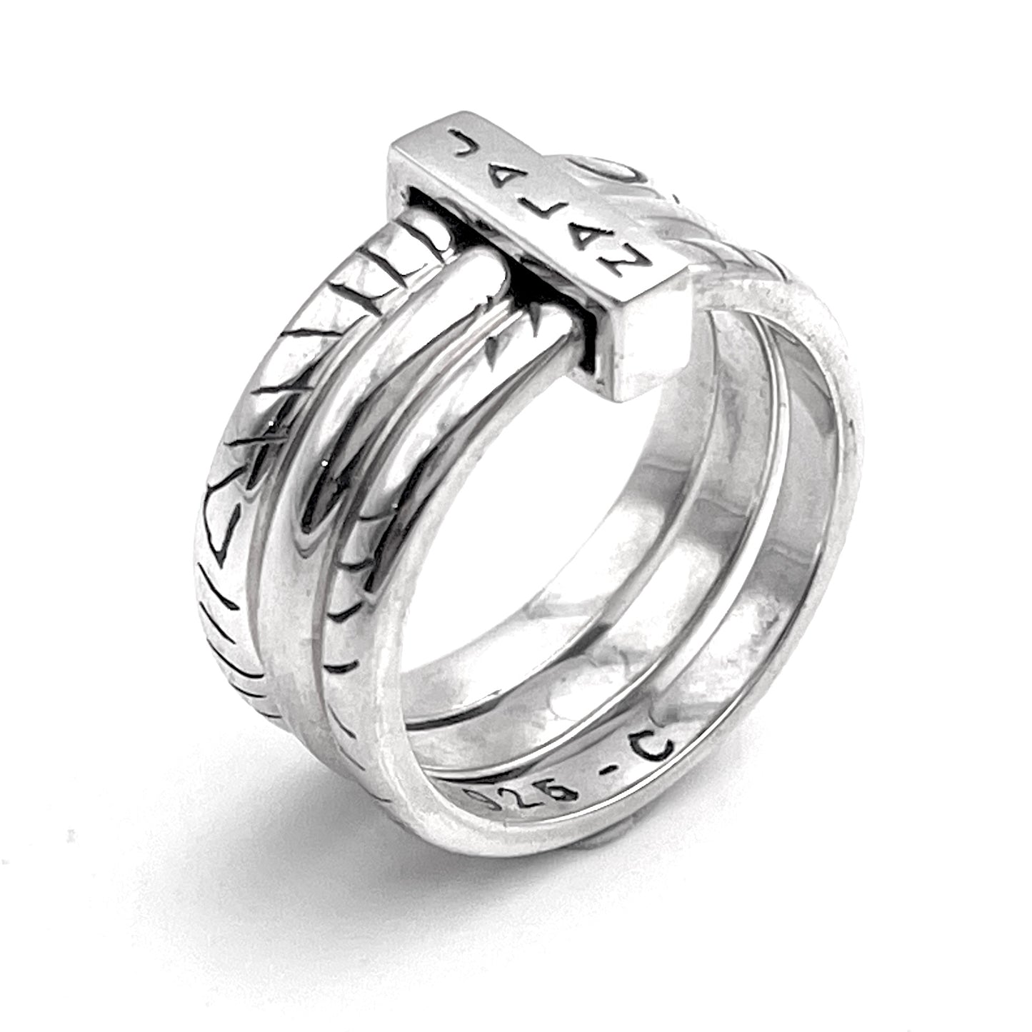 Bague Sommelier Argent 3 Rangs - Jalan Jalan