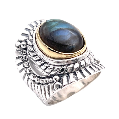 Bague Argent et Labradorite - Jalan Jalan