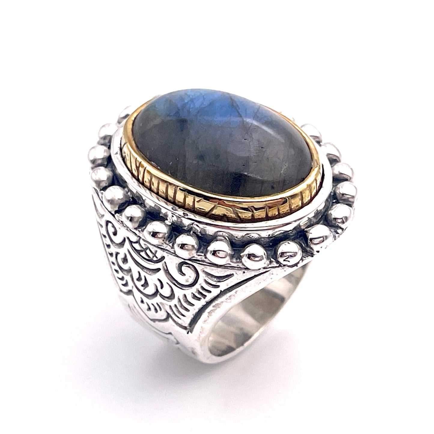 Bague Argent et Labradorite - Jalan Jalan