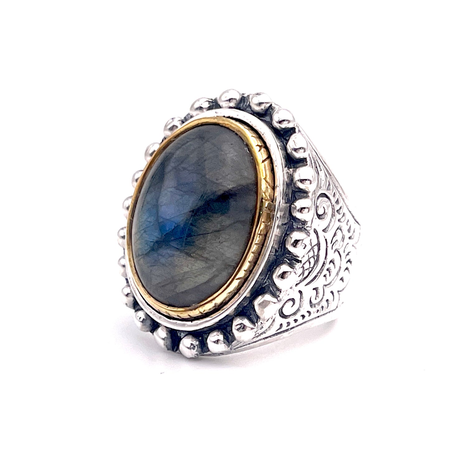 Bague Argent et Labradorite - Jalan Jalan