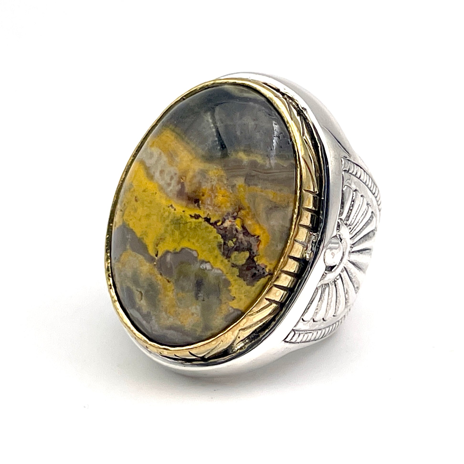 Bague Argent et Jaspe Bourdon Jalan Jalan - Main Image