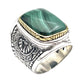 Bague Argent et Malachite - Jalan Jalan