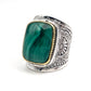 Bague Argent et Malachite - Jalan Jalan