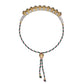 Bracelet ajustable bicolore avec onyx et perles