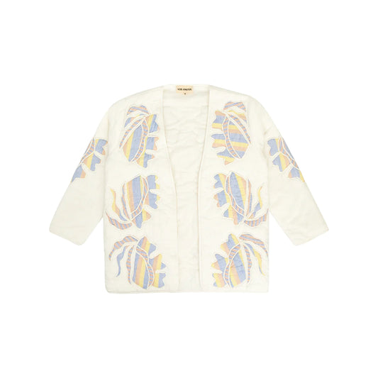 Kimono matelassé blanc avec patchwork