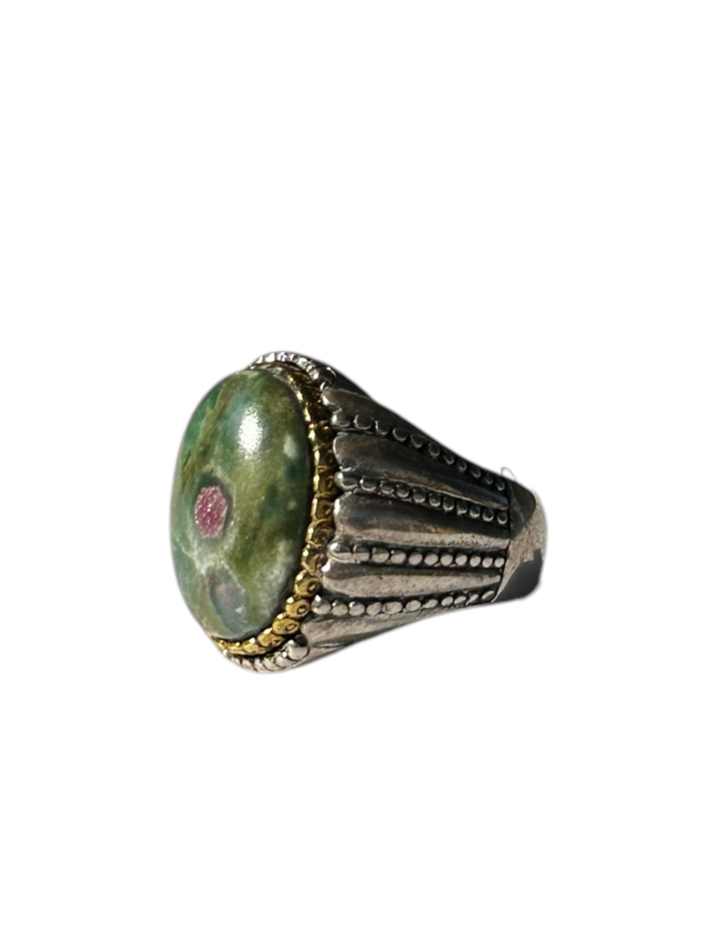 Bague Argent et Rubis sur Zoïsite - Jalan Jalan