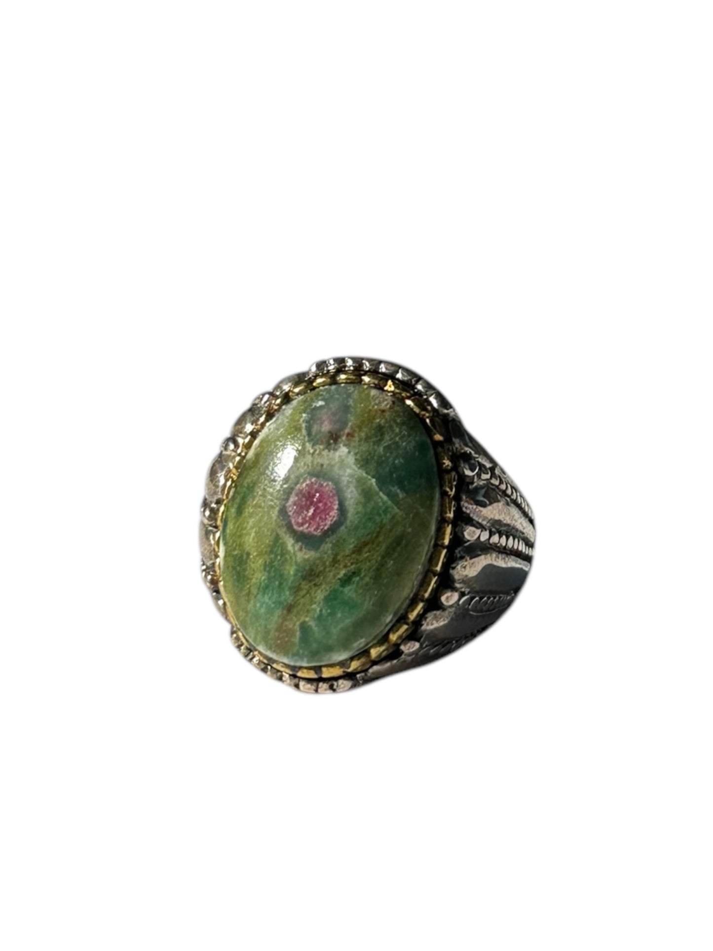 Bague Argent et Rubis sur Zoïsite - Jalan Jalan