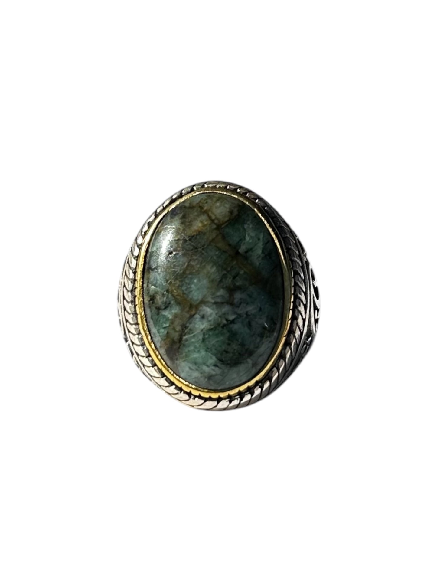 Bague Argent et Turquoise Africaine - Jalan Jalan