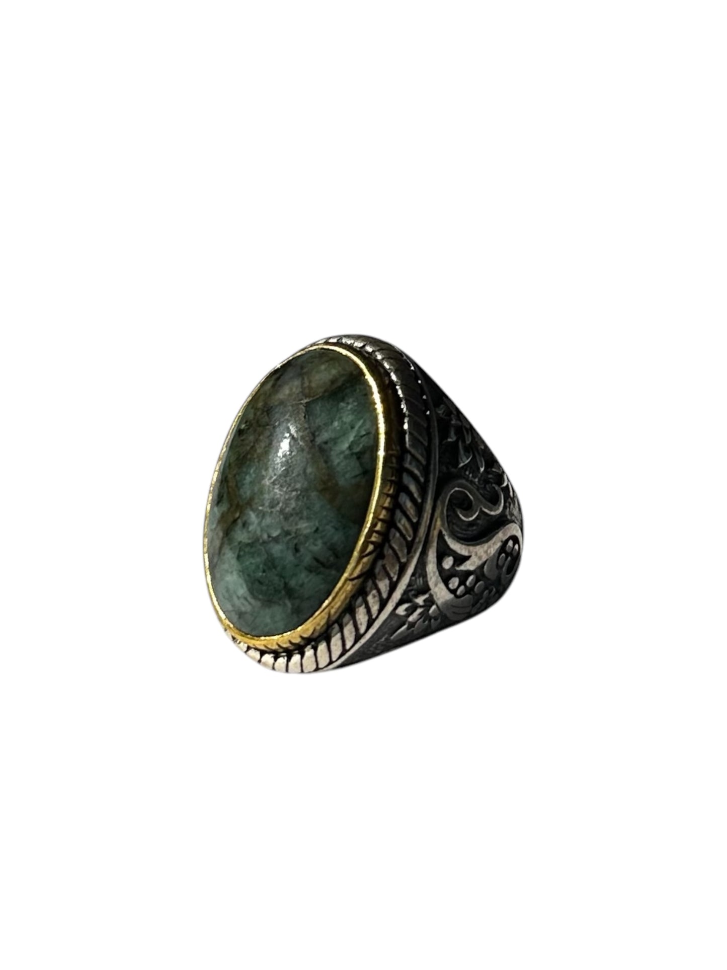 Bague Argent et Turquoise Africaine - Jalan Jalan