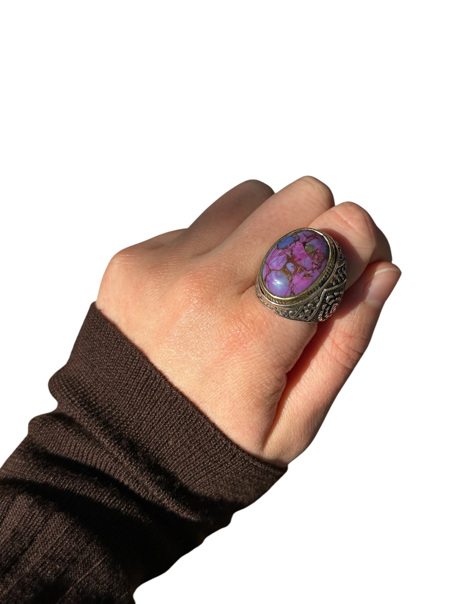 Bague Argent et Chalcopyrite - Jalan Jalan