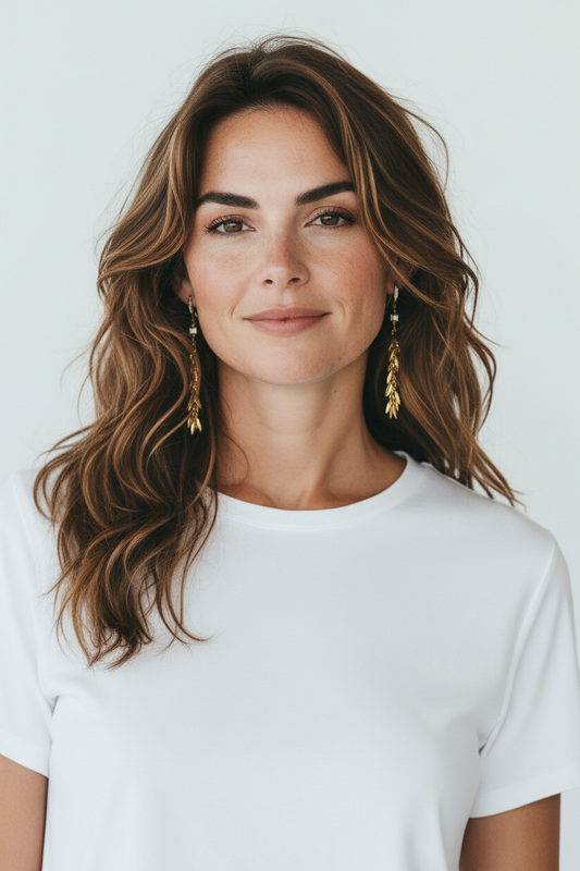 Boucles d'Oreilles Épi Longues Dorées - Hanka ïn