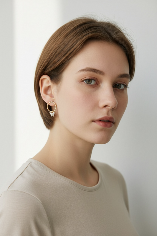 Mini Boucles Cercle Papillon - Hanka ïn