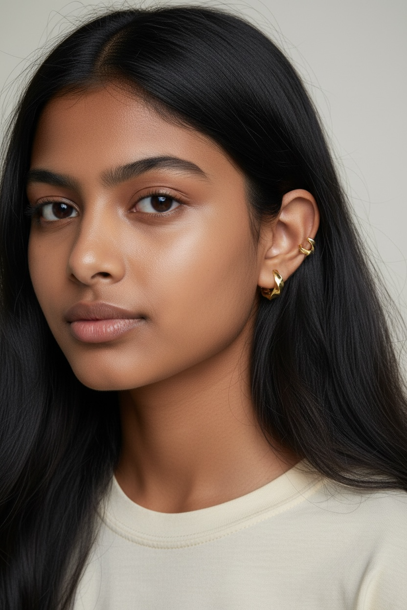 Mini Créoles Dorées Torsadées - Hanka ïn