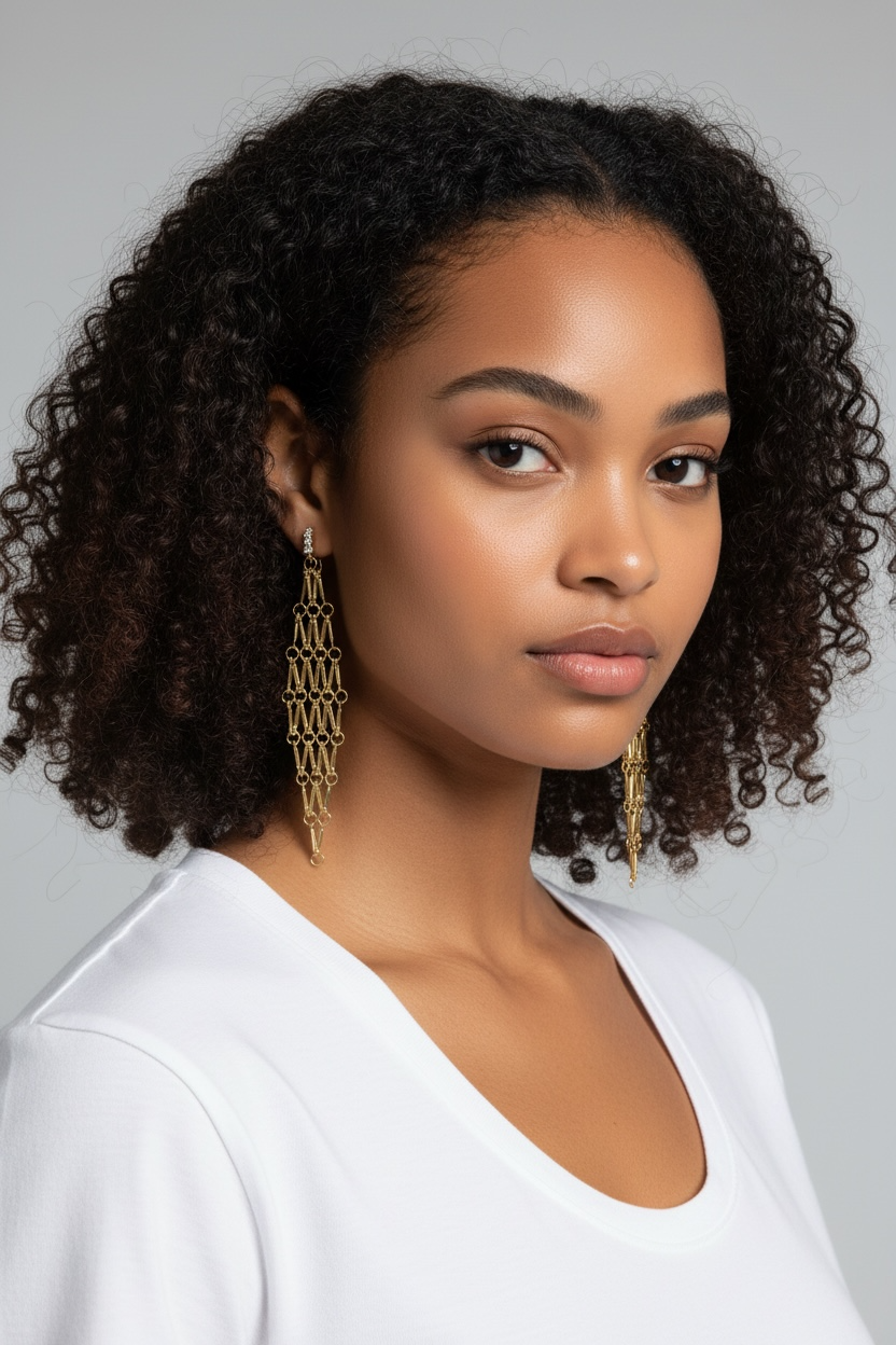 Boucles d'Oreilles Maille Dorée - Hanka ïn