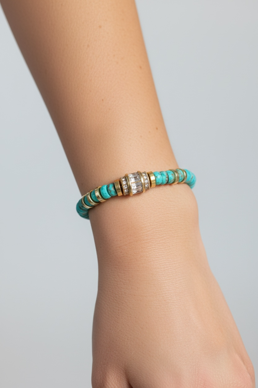 Bracelet Épais Turquoises - Hanka ïn