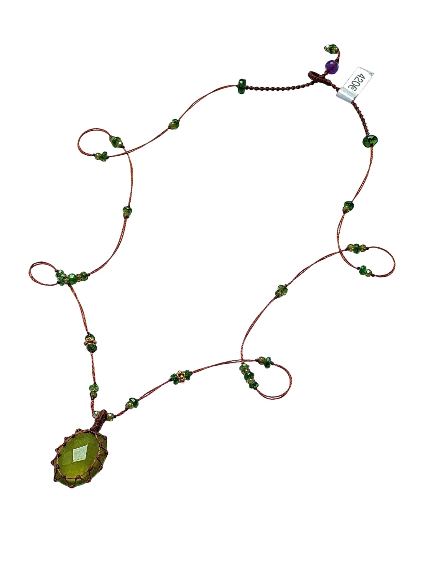 Collier Court Tibétain So Precious Vésuvianite - Sharing