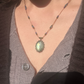 Collier Court Tibétain Labradorite Green Fire Fil Brun - Sharing