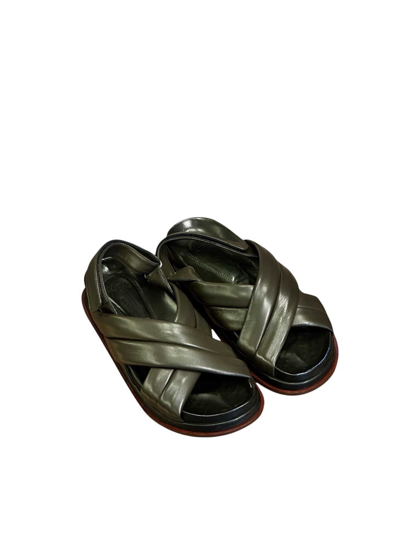Sandale Cuir Nappa Oliva - Lorenzo Masiero