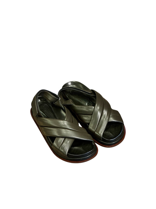 Sandale Cuir Nappa Oliva - Lorenzo Masiero