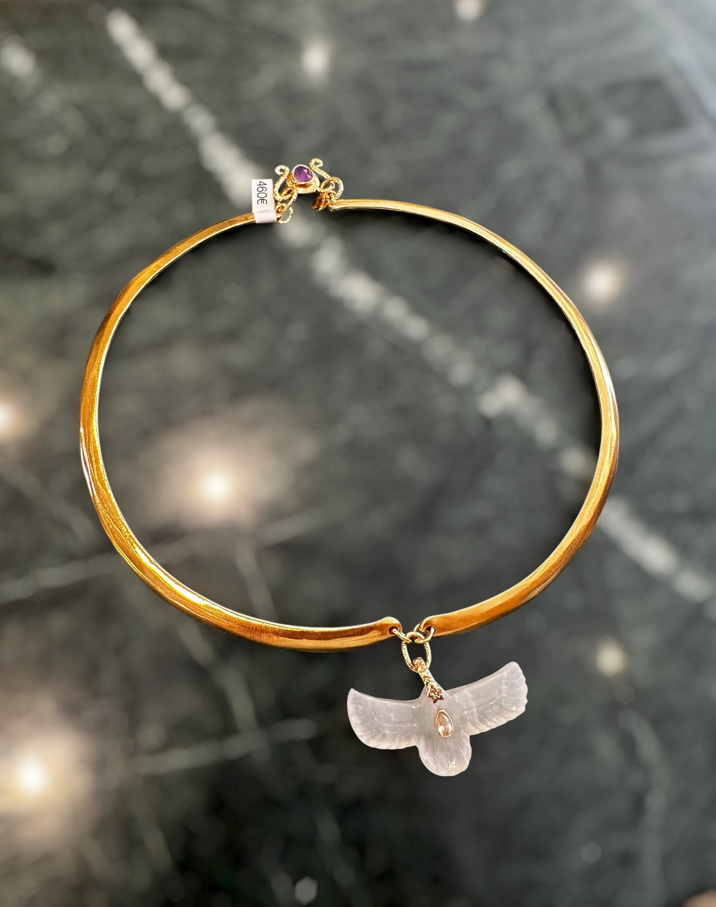 Collier Torque Phoenix Sacré Cristal de Roche - Room Service