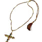 Collier Croix Grenade Tourmalines Multicolores Fil de Soie - Room Service