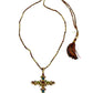 Collier Croix Grenade Tourmalines Multicolores Fil de Soie - Room Service