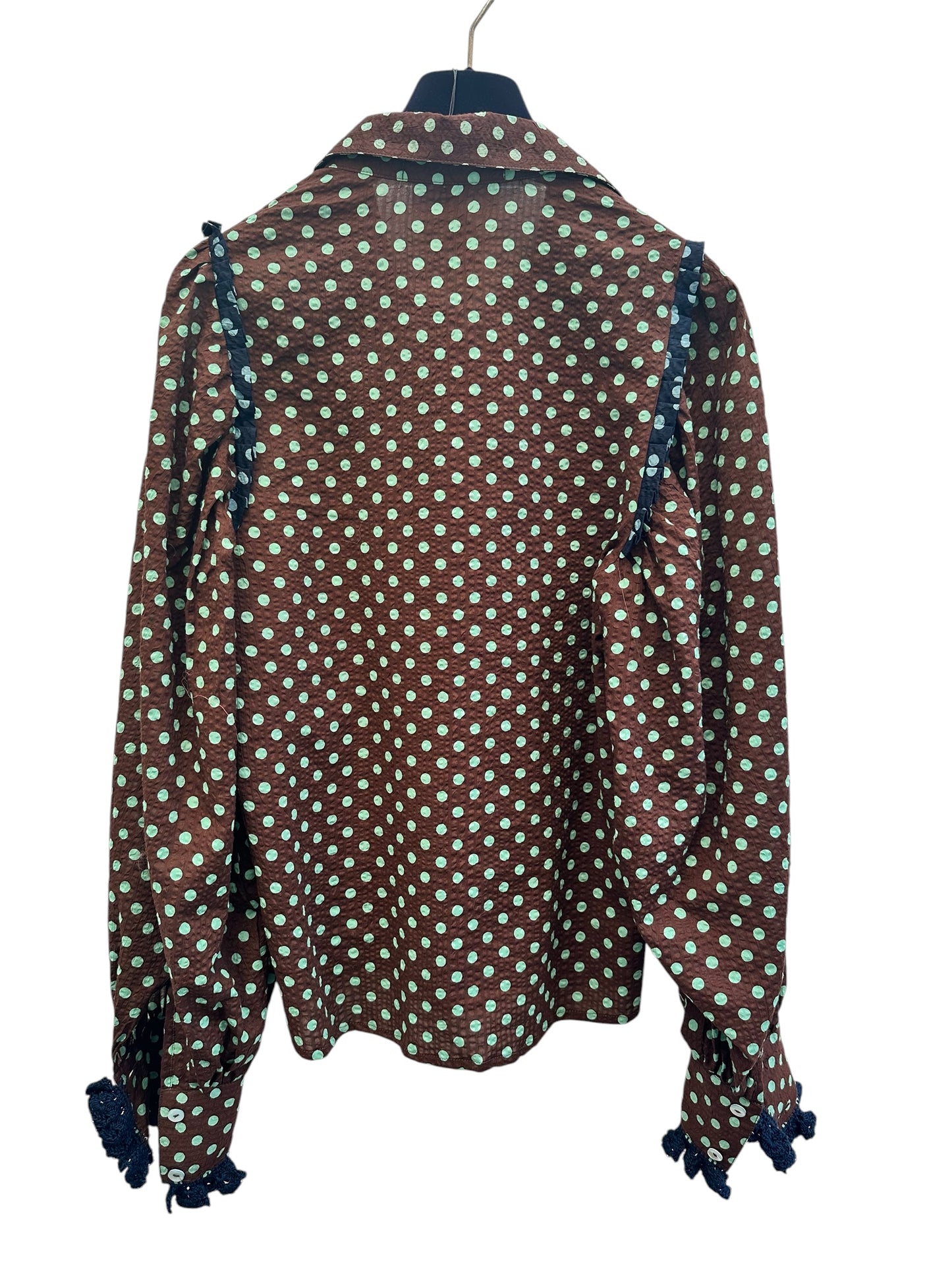 Blouse Joe Chocolat Pois Verts - Claramonte