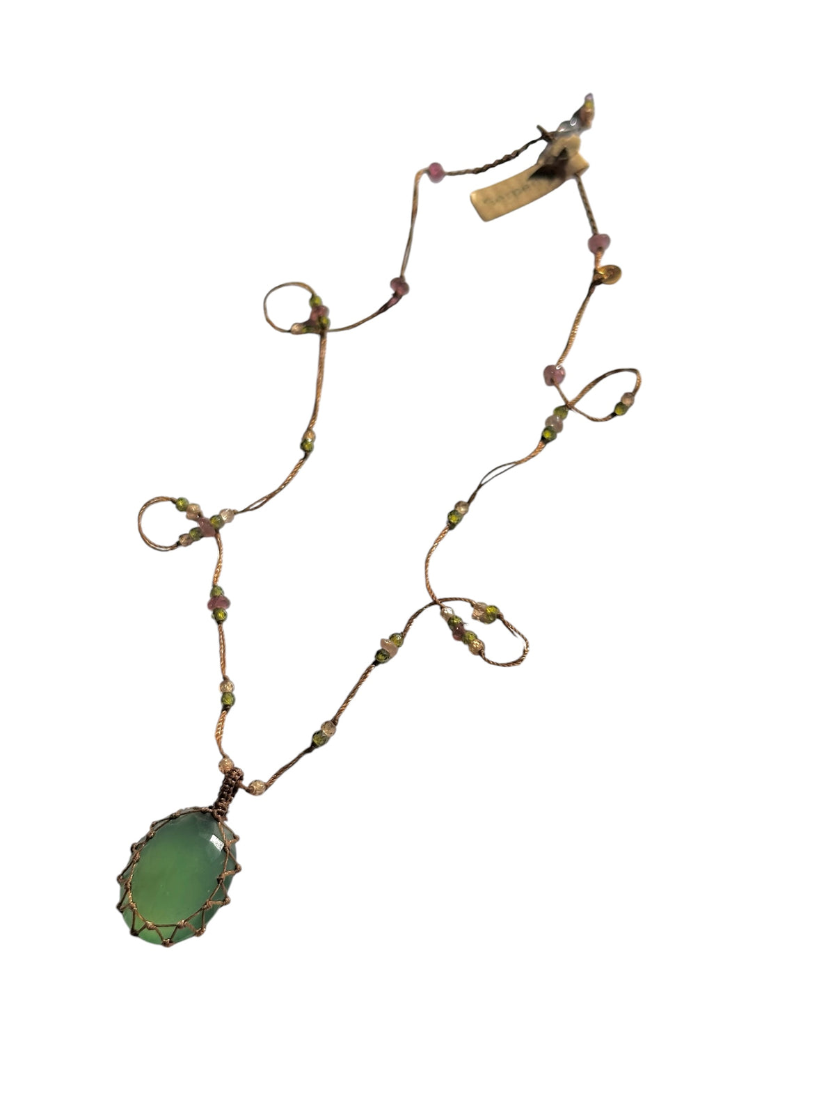 Collier Court Tibétain Serpentine - Sharing