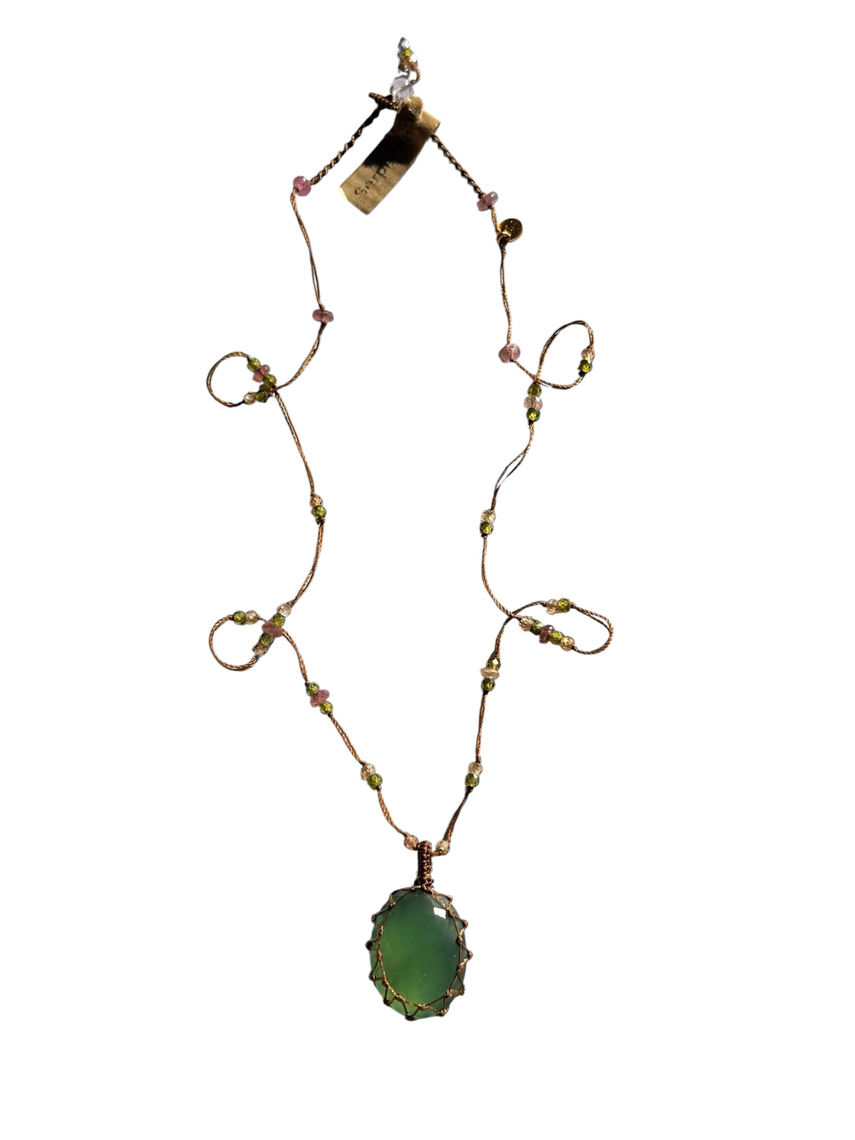 Collier Court Tibétain Serpentine - Sharing