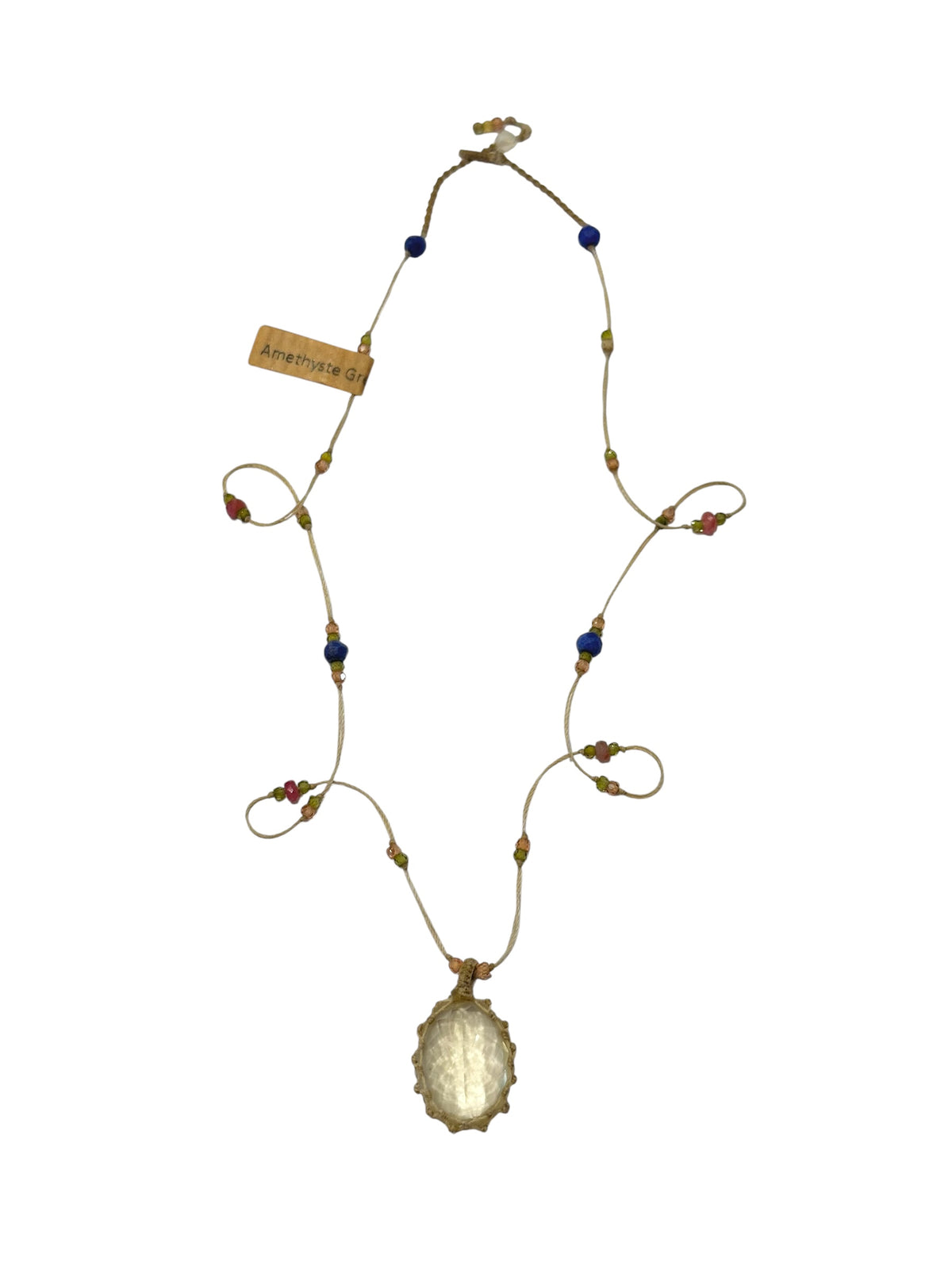 Collier Court Tibétain Améthyste Verte - Sharing
